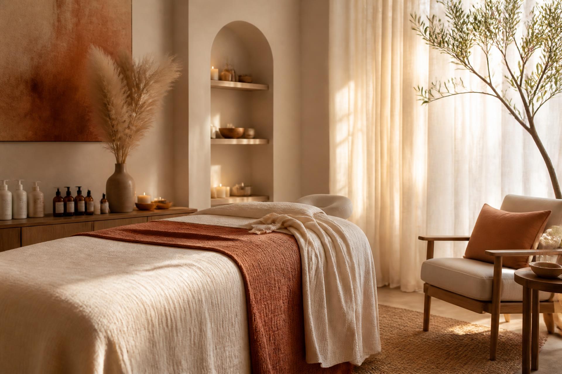 Warm, softly lit private waxing studio at Beauty by Beuning in North Branch, MN